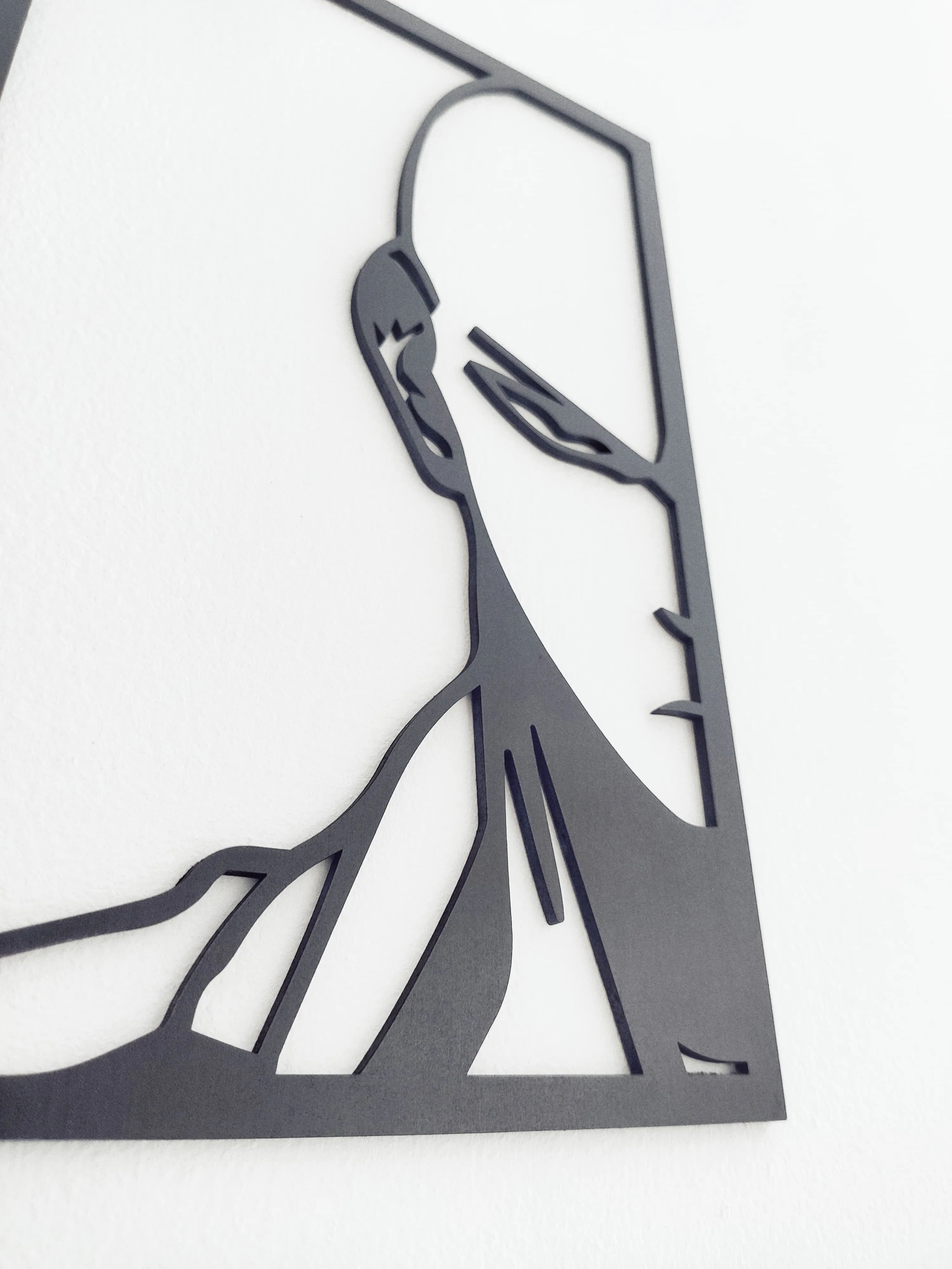 Saitama One Punch Man: Cuadro Decorativo en Madera MDF Negra